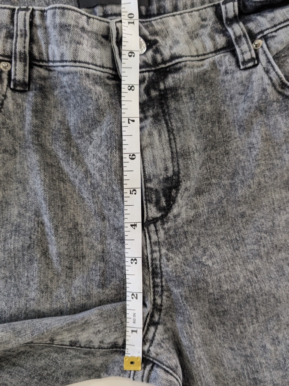 Retrofete Presley Flare Jeans Size 29 Acid Grey Frayed Raw Hem Mid Rise Italy - Picture 9 of 13